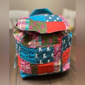 Disney Parks Mickey Mouse Multicolor Cloth Patchwork Mini Backpack
10x9" Boho